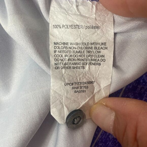 PGA Tour Mens Shirt Polo XL Extra Large Purple Striped Short Sleeve Golf Soft - Picture 10 of 12